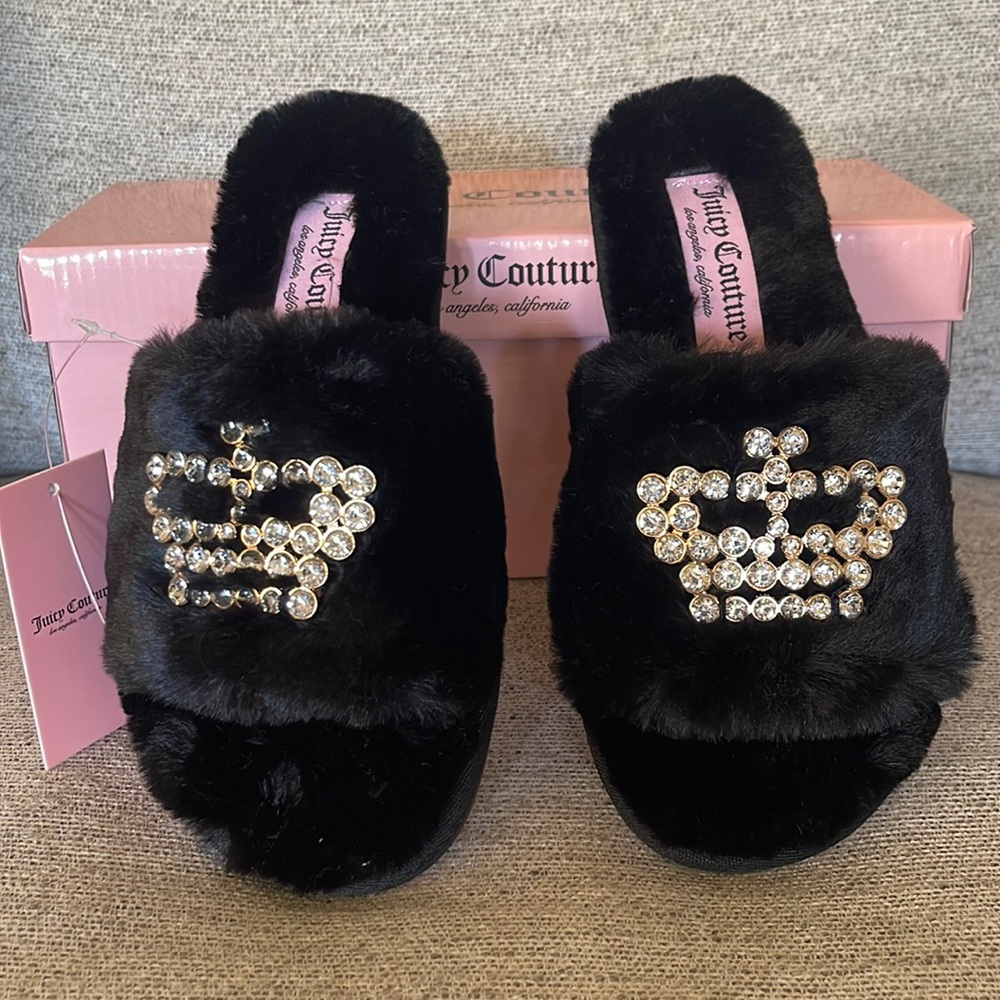 Juicy Couture slippers JC Gwenno size 6 NEW